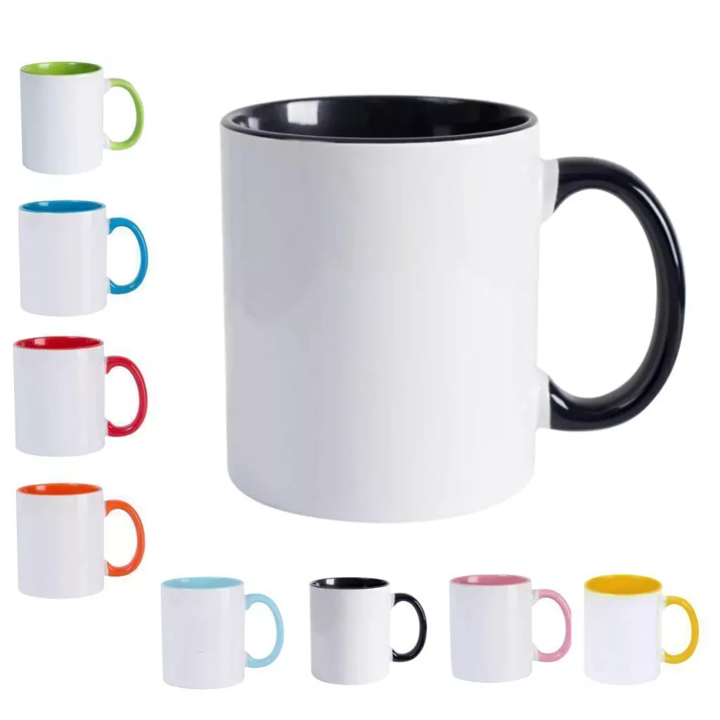 Caneca Cerâmica Alça e Interior Colorida 325ml - Imagem 3