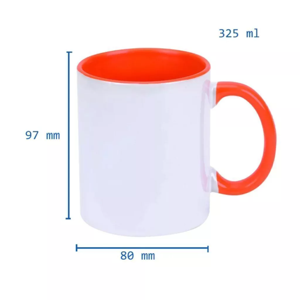 Caneca Cerâmica Alça e Interior Colorida 325ml - Imagem 4