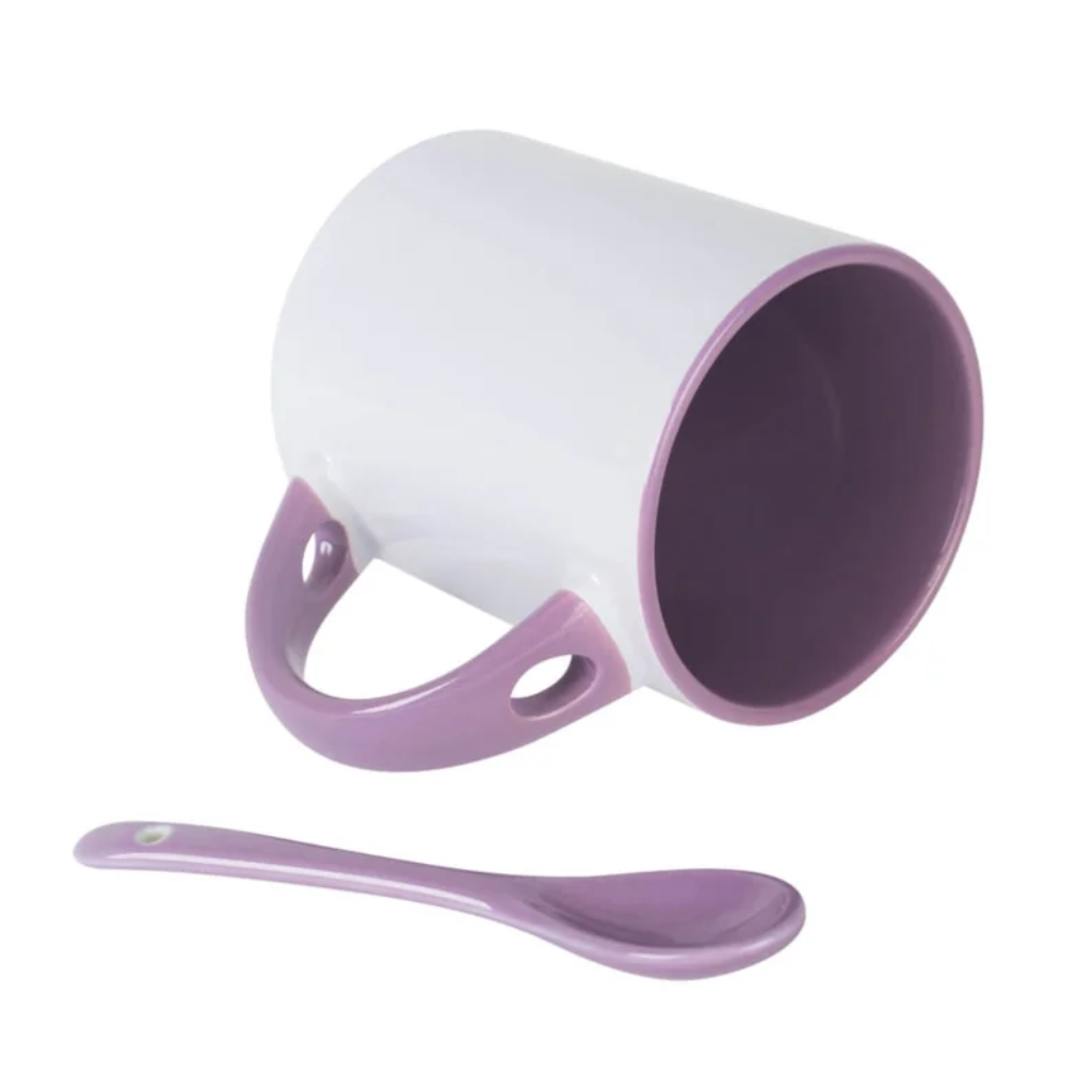 Caneca Cerâmica com Colher Tradicional 325ml - Imagem 4