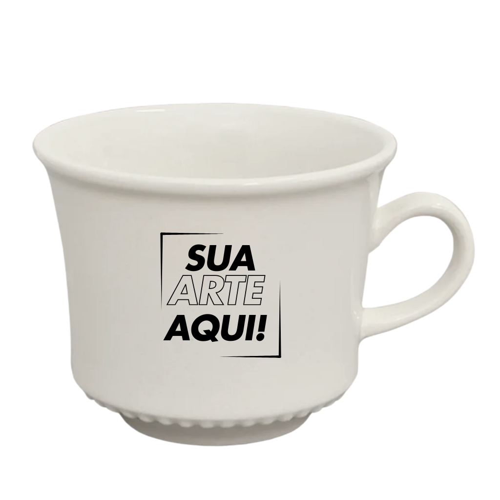 Xícara Perla Cerâmica Branca 240ml