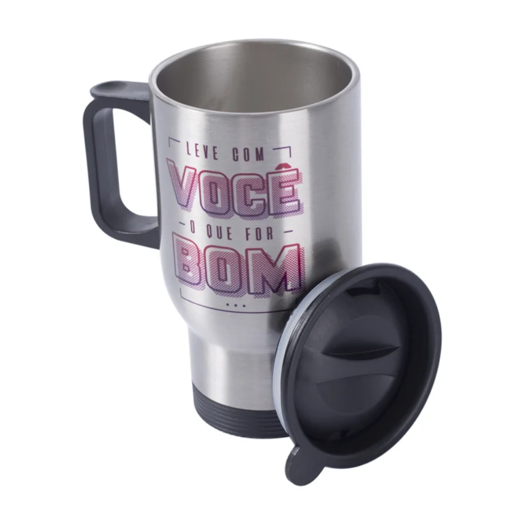 Caneca Térmica de Inox com Tampa 475ml - Imagem 4