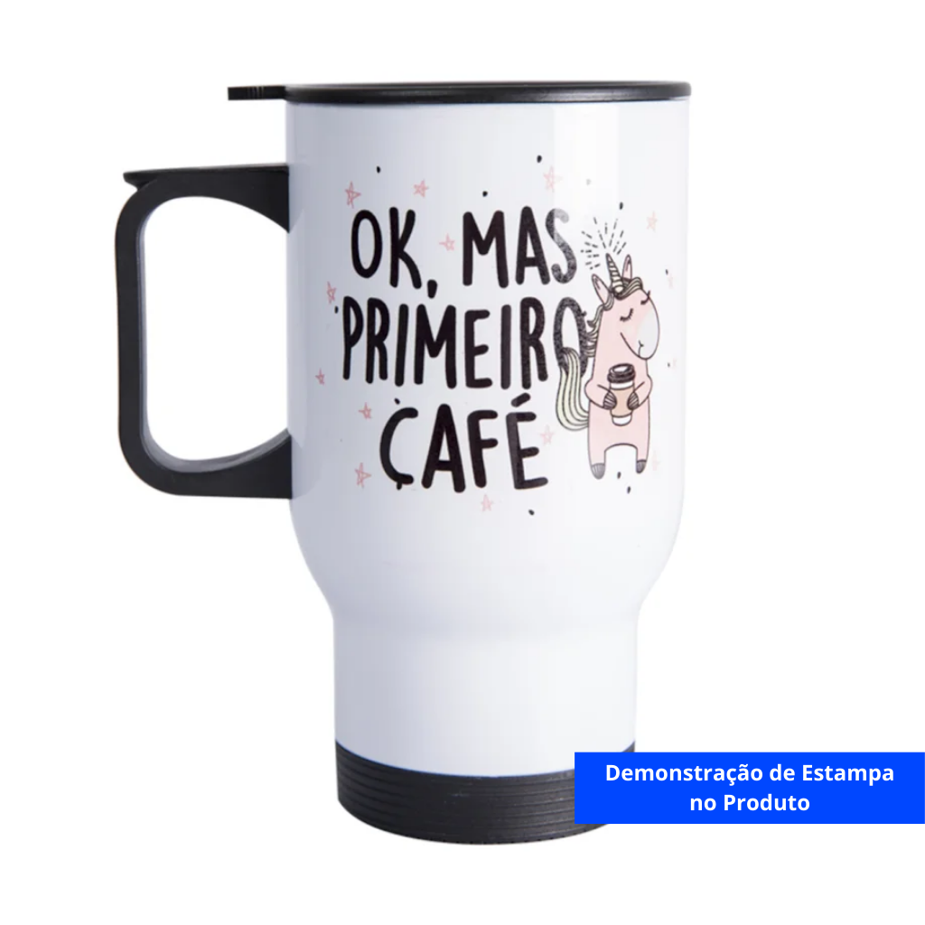 Caneca Térmica de Inox com Tampa 475ml - Imagem 6