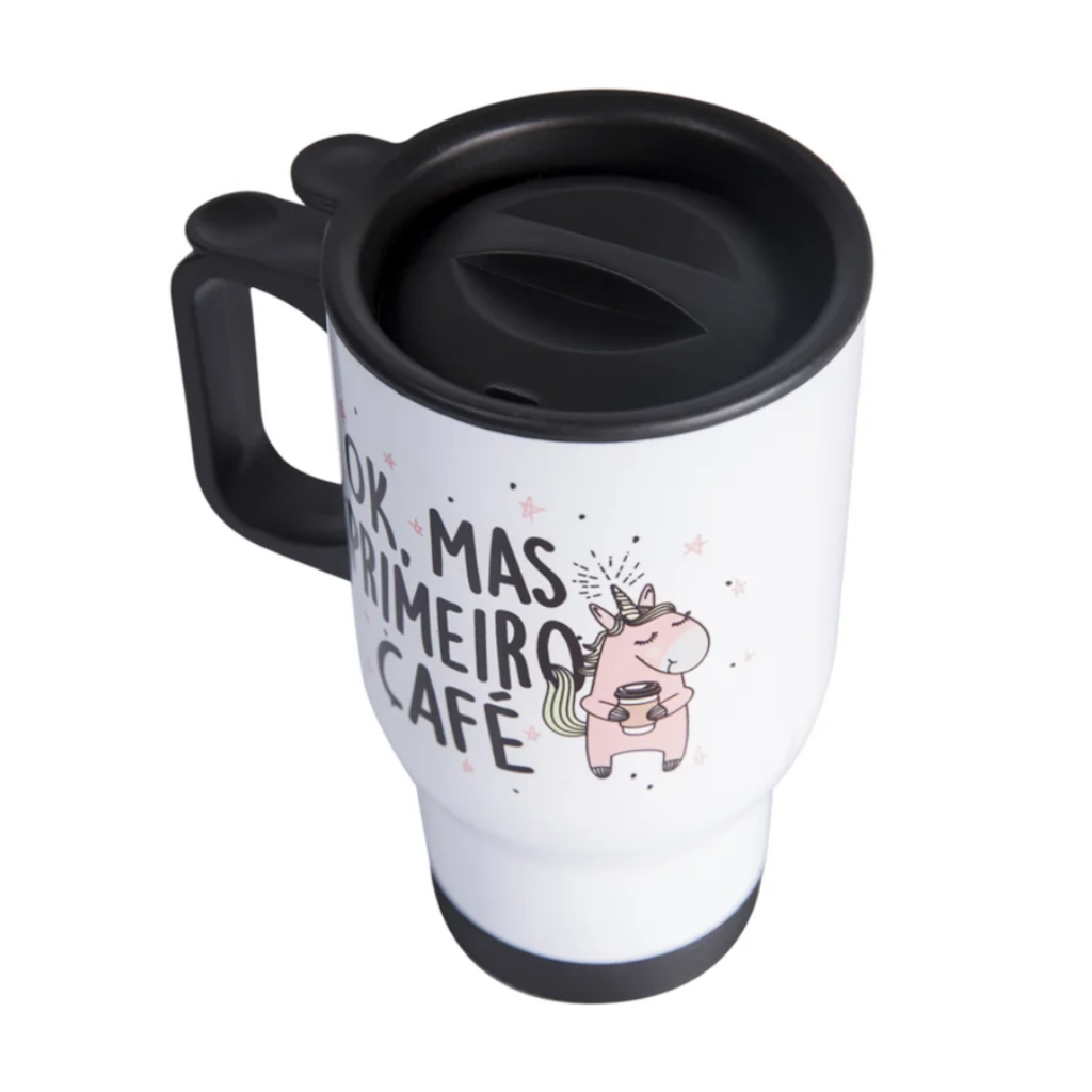 Caneca Térmica de Inox com Tampa 475ml - Imagem 7