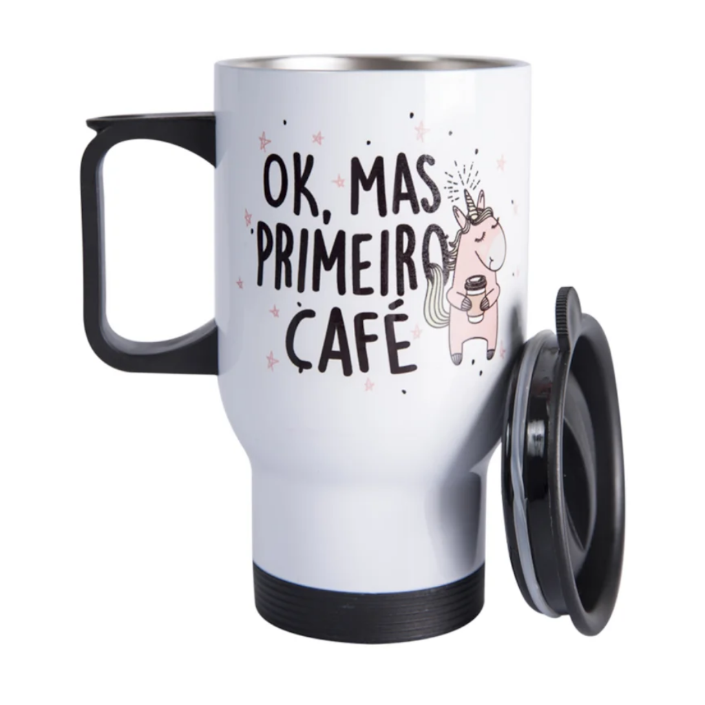 Caneca Térmica de Inox com Tampa 475ml - Imagem 8