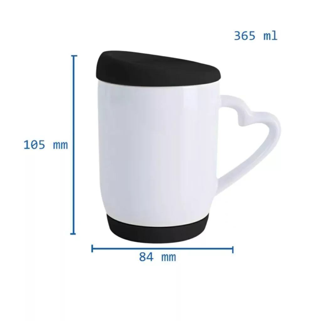 Caneca Cerâmica Tampa Silicone 365ml - Imagem 4