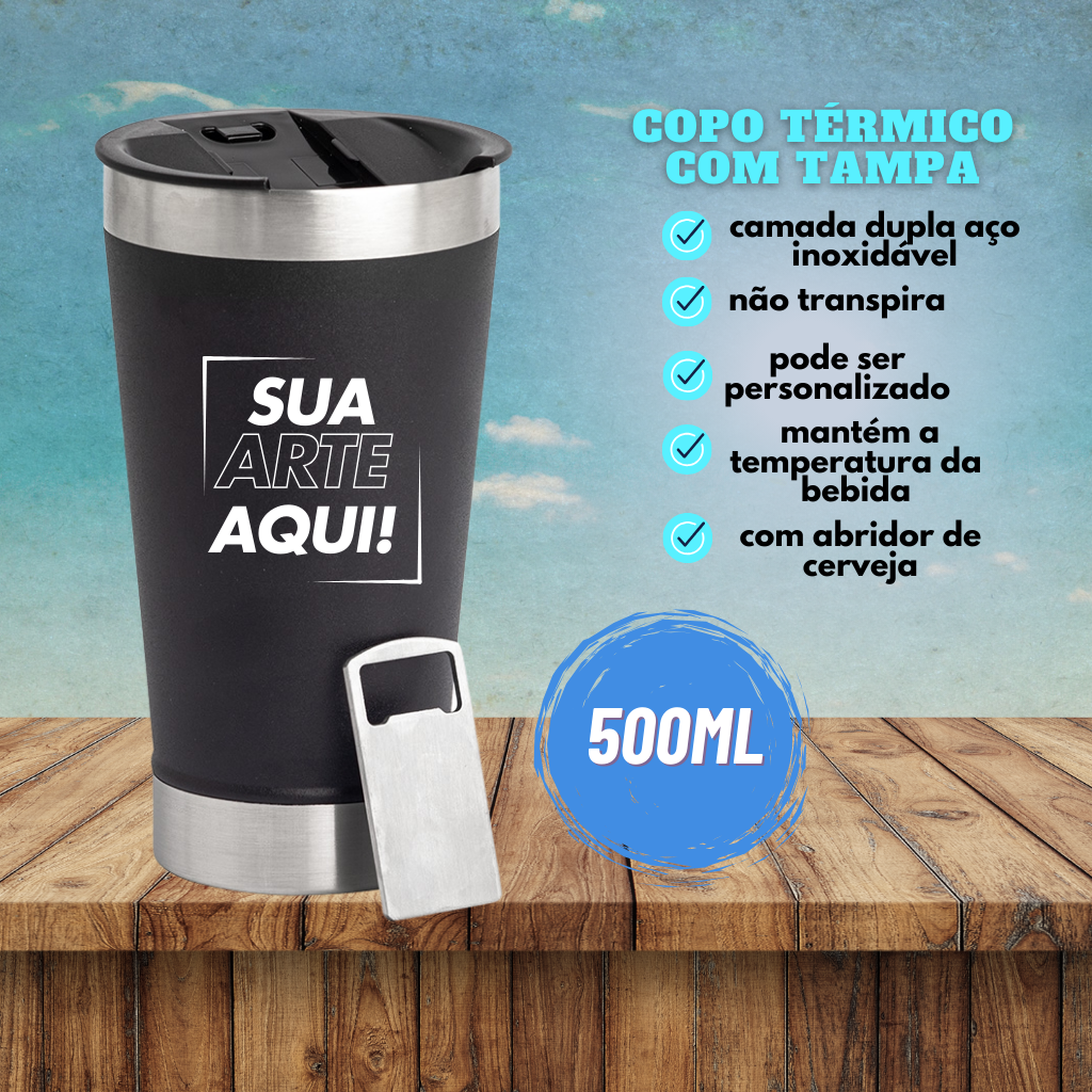 Copo Térmico com Abridor 500ml - Imagem 3