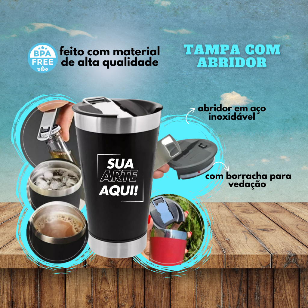 Copo Térmico com Abridor 500ml - Imagem 4