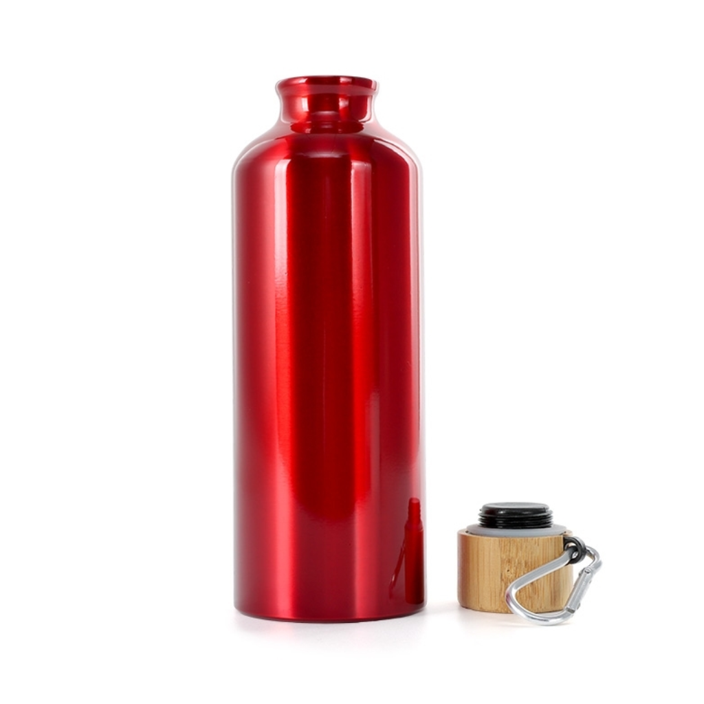 Garrafa de Alumínio Tampa de Bambu 500ml - Imagem 3
