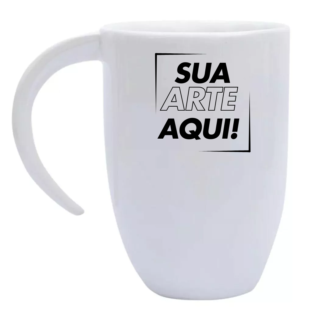 Caneca Cerâmica Alça Lua 350ml