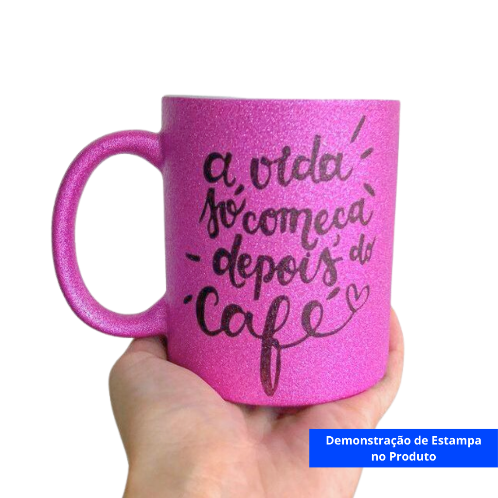 Caneca Cerâmica Glitter 325ml - Imagem 3
