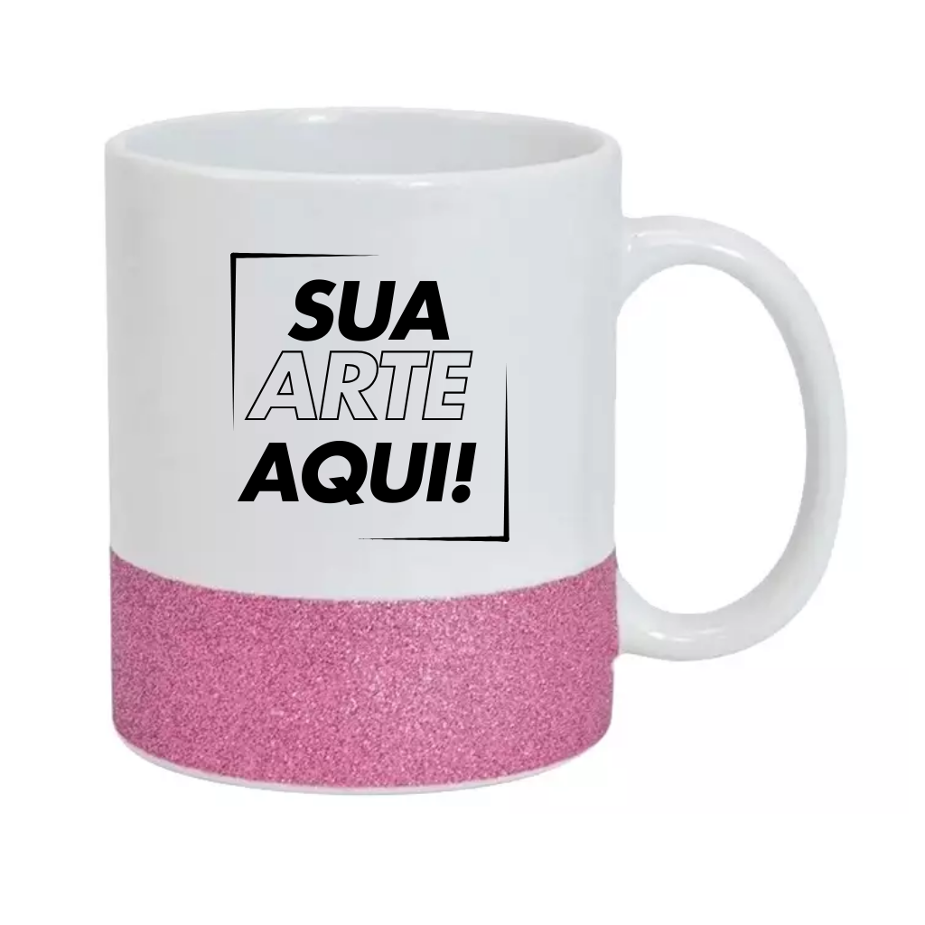 Caneca Cerâmica Base Glitter 325ml