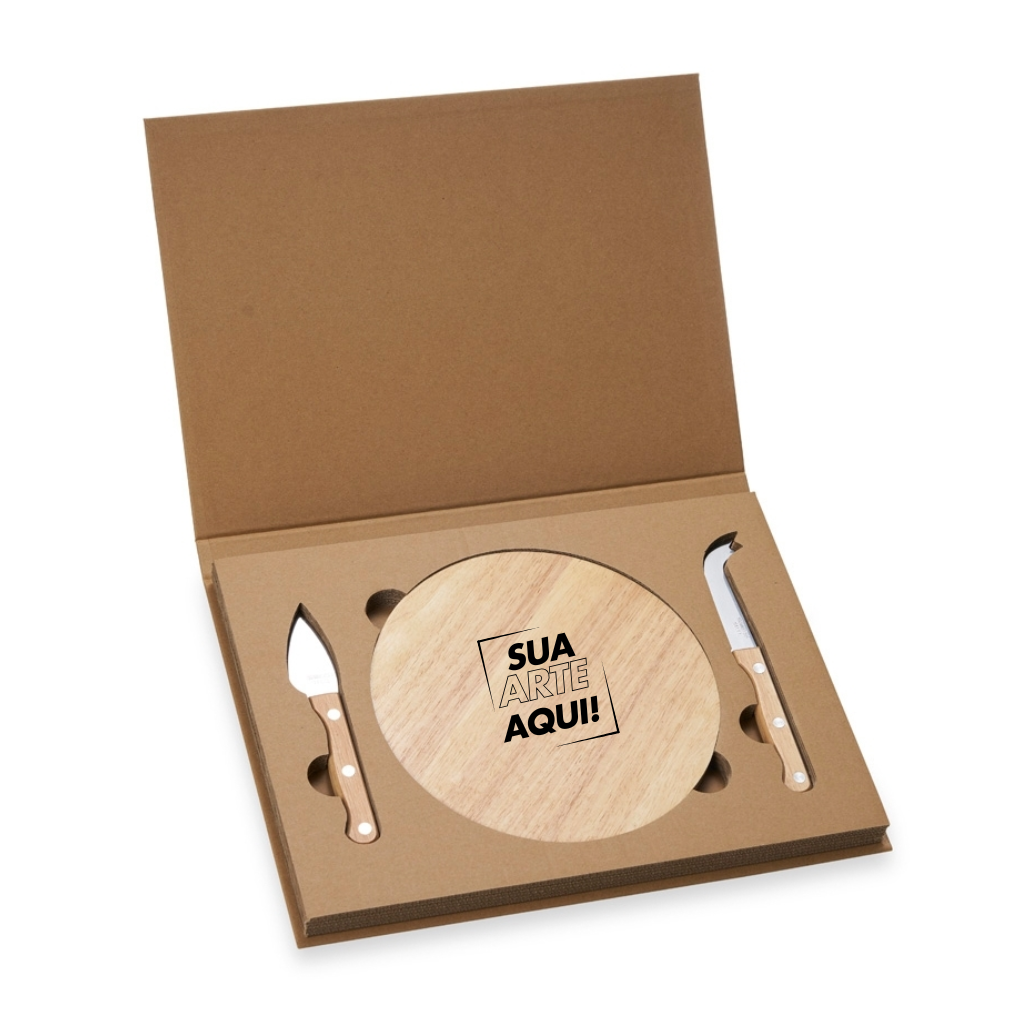 Kit Queijo com Tábua e 2 Facas