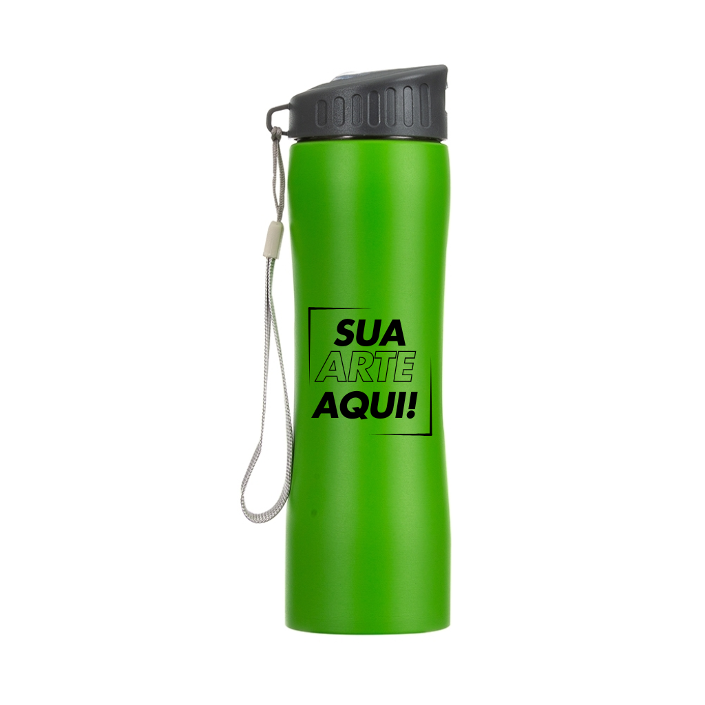 Squeeze Inox com Alça de Nylon 600ml