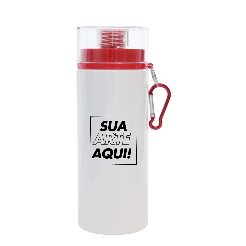 Squeeze de Alumínio com Tampa e Mosquetão 600ml