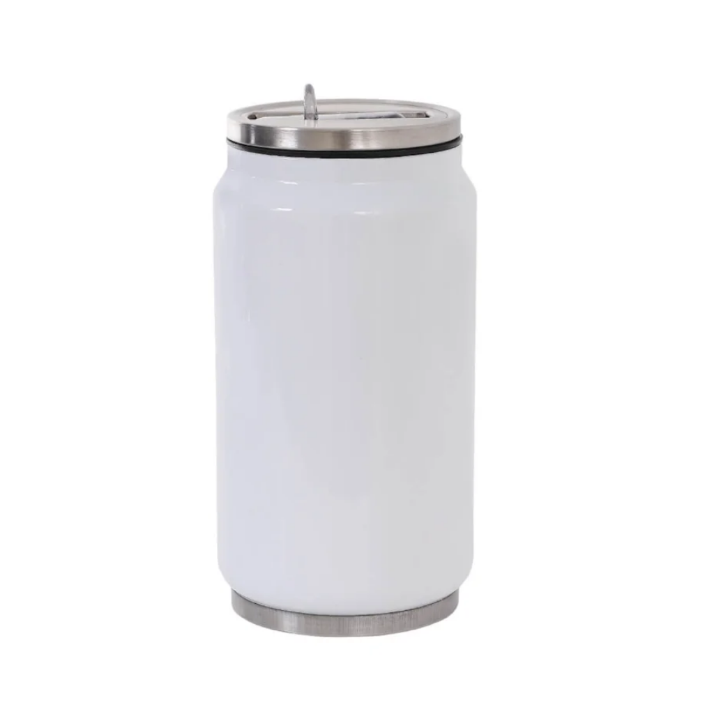 Copo Térmico Inox Modelo Lata com Tampa e Canudo 300ml - Imagem 5
