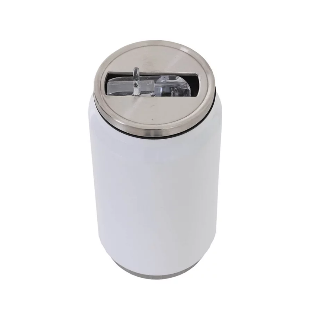 Copo Térmico Inox Modelo Lata com Tampa e Canudo 300ml - Imagem 4