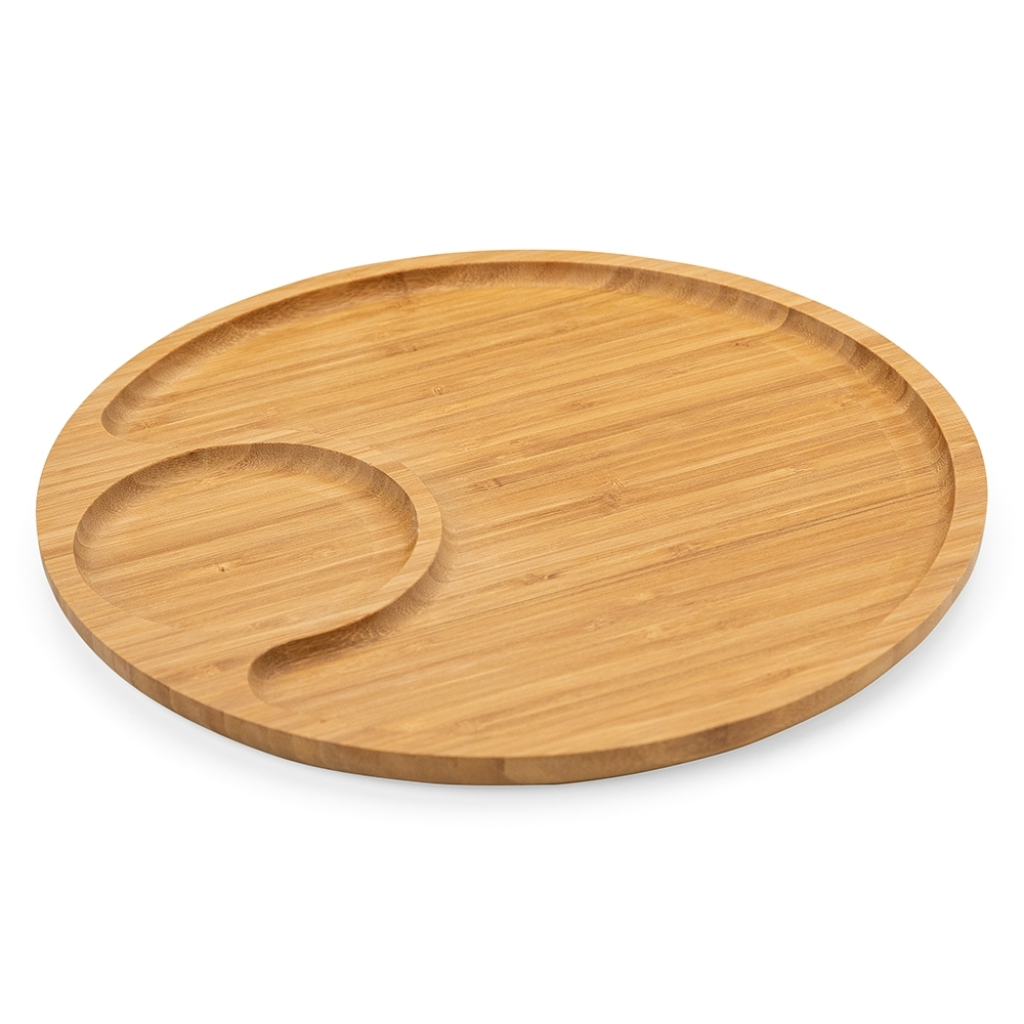 Petisqueira de Bambu Redonda com Divisória 32x32cm - Imagem 5