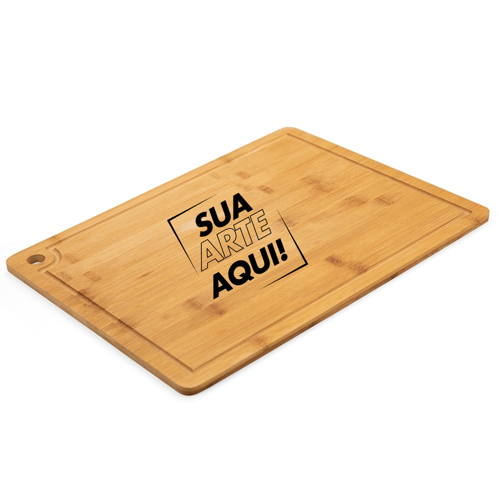 Tábua de Corte com Canaleta de Bambu 30x40cm