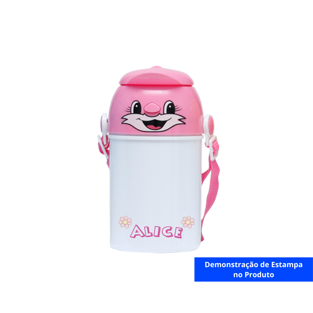 Garrafa Infantil Polímero Gatinho 400ml - Imagem 3